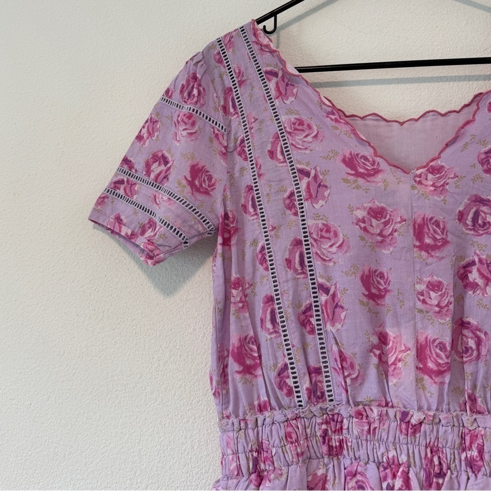 NWT LoveShackFancy Mavis Lilac Fusion Purple Rose Floral Mini Tiered Dress Small - Picture 12 of 16